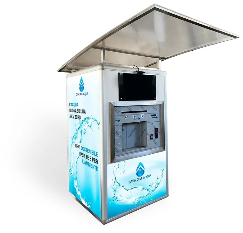 Oasi Compact Noviga — distributore acqua con tettoia per esterni